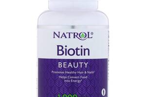 Биотин, Biotin, Natrol, 1000 мкг, 100 таблеток