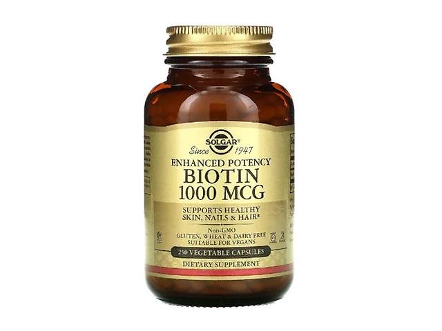 Биотин Solgar Biotin 1000 mcg 250 Veg Caps