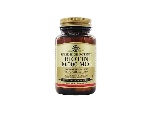 Биотин Solgar Biotin Super High Potency 10000 mcg 60 Veg Caps