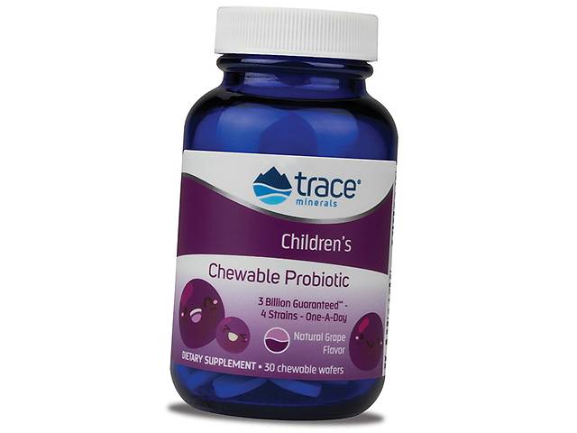 Детский жевательный пробиотик Children's Chewable Probiotic Trace Minerals 30таб Виноград (69474002) - Фото 1