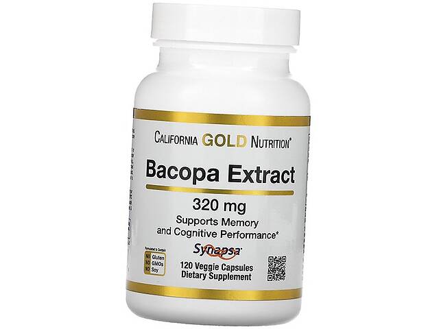 Экстракт Бакопы Bacopa Extract 320 California Gold Nutrition 120вегкапс (71427013) - Фото 1