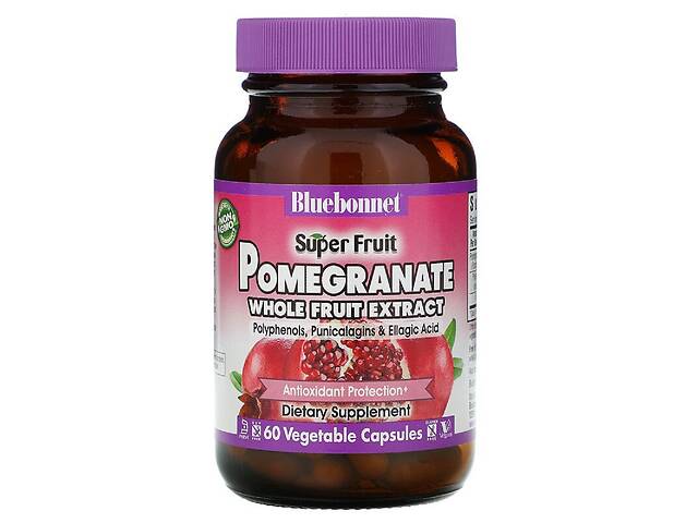 Экстракт плодов Граната Pomegranate Extract Bluebonnet Nutrition 60 вегетарианских капсул