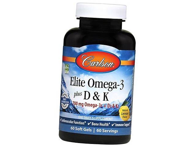 Elite Omega-3 + D & K Carlson Labs 180гелкапс Лимон (67353029)