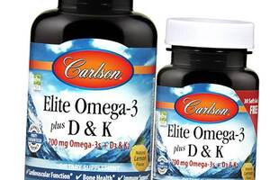 Elite Omega-3 + D & K Carlson Labs 90гелкапс Лимон (67353029)