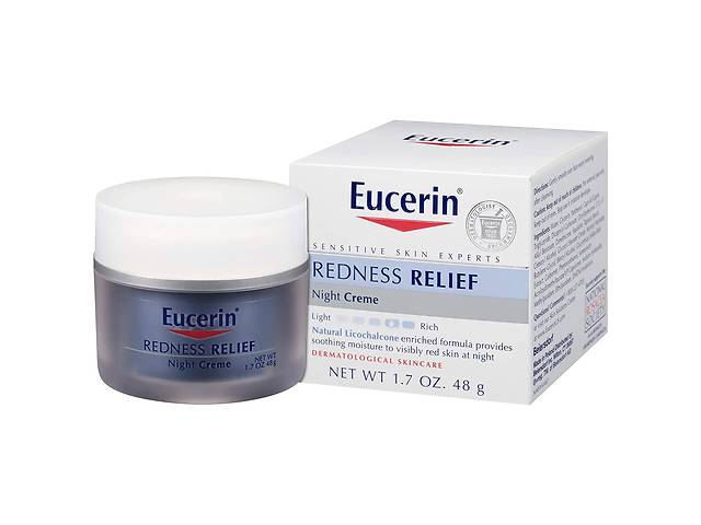 Eucerin,Redness Relief, нічний крем проти почервонінь, 48 г