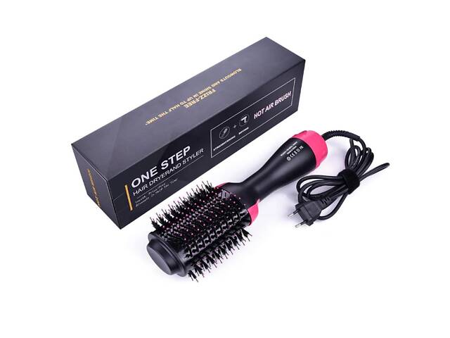 Фен-щетка для волос One Step Hair Dryer 7494 Black/Pink