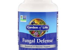 Ферментная поддержка и растительная защита от грибков, Fungal Defense, Garden of Life, 84 вегетарианские капсулы