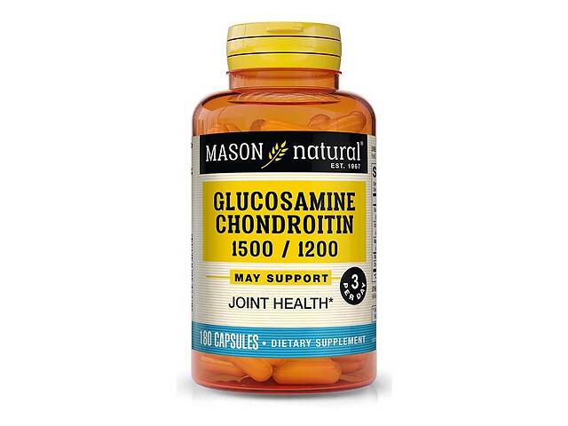 Глюкозамин и Хондроитин 1500/1200 Glucosamine Chondroitin Mason Natural 180 капсул
