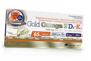 Gold Omega-3 D3+K2 Olimp Nutrition 30гелкапс (67283005)