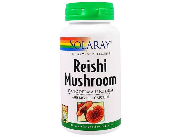 Грибы рейши Reishi Mushroom Solaray 600 мг 100 капсул (20032)