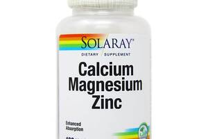 Кальций Магний Цинк, Calcium Magnesium Zinc, Solaray, 100 капсул