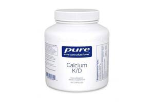 Кальций с витаминами K и Д Calcium K/D Pure Encapsulations для укрепления костей иммунной системы толстой кишки и сер...