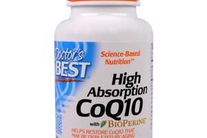 Коэнзим Q10 Doctor's Best Высокой Абсорбации 100 мг BioPerine 120 желатиновых капсул (DRB00183)