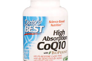 Коэнзим Q10 Doctor's Best Высокой Абсорбации 200 мг BioPerine 60 гелевых капсул (DRB00111)