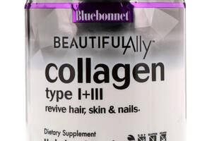 Коллаген 1 и 3 типа, Beautiful Ally, Bluebonnet Nutrition, Collagen Type I + III, порошок 198 г