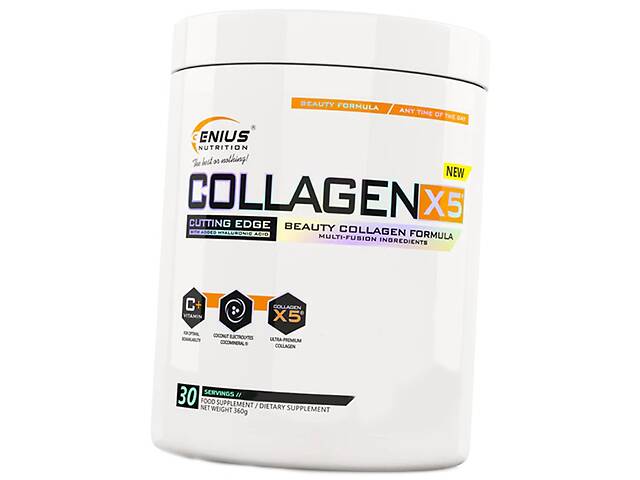 Коллаген и Гиалуроновая кислота Collagen-X5 Powder Genius Nutrition 360г Манго (68562002)