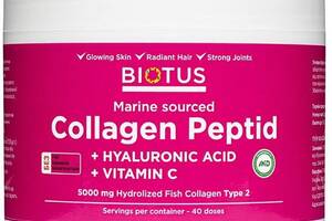 Комплекс для кожи волос ногтей Biotus Marine Sourced Collagen Peptid + Hyaluronic Acid + Vitamin C, 5000 mg 206 g /40...
