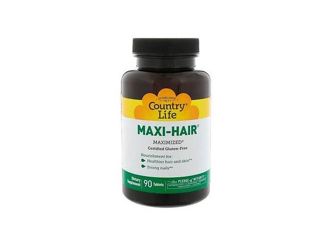 Комплекс для кожи, волос, ногтей Country Life Maxi-Hair 90 Tabs
