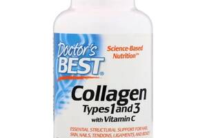 Комплекс для кожи, волос, ногтей Doctor's Best Collagen Types 1 and 3 with Vitamin C 1000 mg 180 Tabs DRB-00204