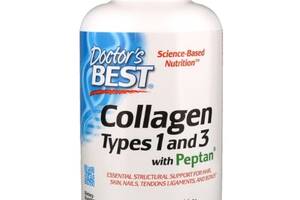 Комплекс для кожи волос ногтей Doctor's Best Collagen Types 1 and 3 with Peptan 1000 mg 540 Tabs DRB-00358