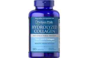 Комплекс для кожи, волос, ногтей Puritan's Pride Hydrolyzed Collagen 1000 mg 180 Caplets