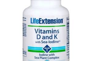 Комплекс Витамин D3+K2 Life Extension Vitamins D and K with Sea-Iodine 60 Caps