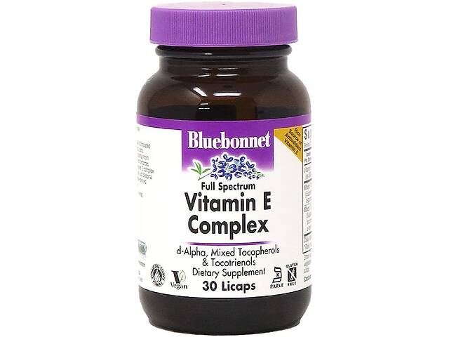 Комплекс Витамина E Vitamin E Complex Bluebonnet Nutrition 30 капсул