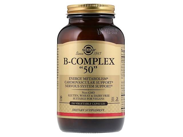 Комплекс витаминов группы В-50 B-Complex 50 Solgar 250 капсул