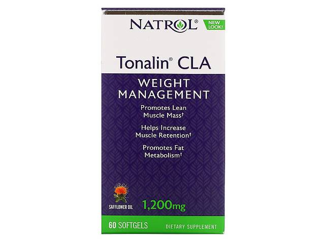 Конъюгированная Линолевая Кислота, (КЛК), Tonalin CLA, 200 мг, Natrol, 60 гелевых капсул