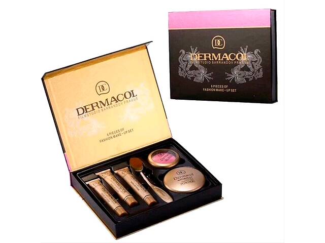 Косметический набор Dermacol 6 в 1 Make-up set тональный крем пудра румяна (lp-90228_285)