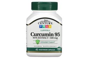 Куркумин 95 500 мг Curcumin 95 21st Century 45 вегетарианских капсул