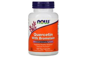 Кверцетин с Бромелайном, Quercetin with Bromelain, Now Foods, 120 вегетарианских капсул