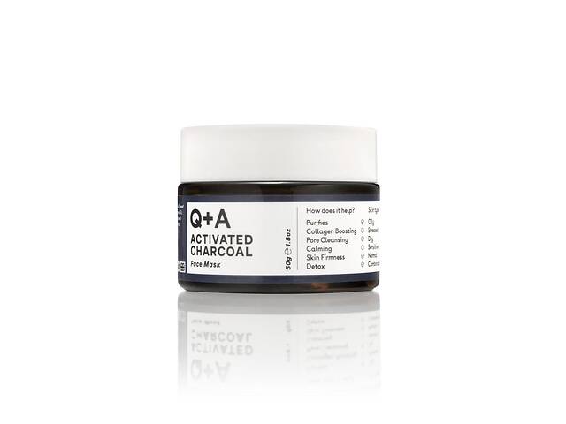 Маска для лица 'детокс' с активированным углем Q+A Activated Charcoal Face Mask 50g