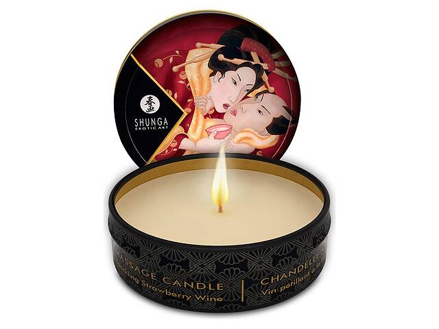 Массажная свеча Shunga MINI MASSAGE CANDLE - Sparkling Strawberry Wine 30 мл (SO2519)