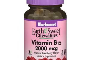 Метилкобаламин Bluebonnet Nutrition Earth Sweet Chewables Vitamin B12 2000 mcg 90 Chewable Tabs Raspberry