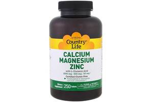 Мультиминеральный комплекс Country Life Calcium Magnesium Zinc 250 Tabs