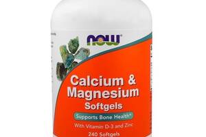 Мультиминеральный комплекс NOW Foods Calcium & Magnesium with D3 and Zink 240 Softgels