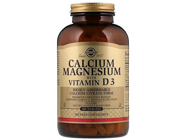 Мультиминеральный комплекс Solgar Calcium Magnesium with Vitamin D3 300 Tabs