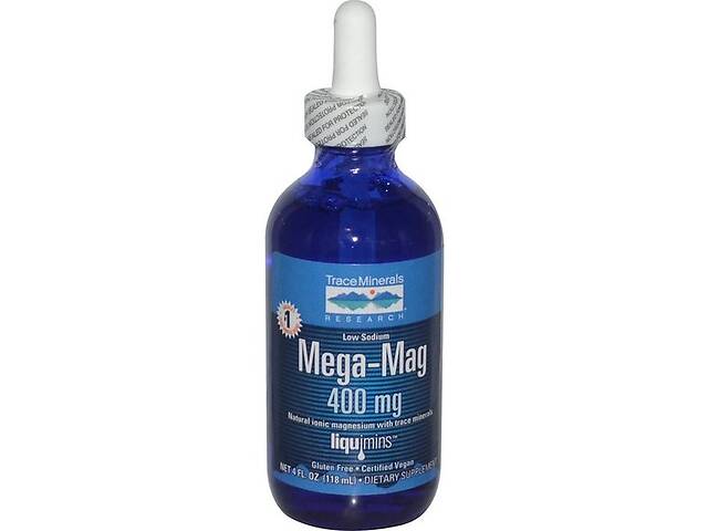 Мультиминеральный комплекс Trace Minerals Mega-Mag, Natural Ionic Magnesium with Trace Minerals, 400 mg, 4 fl oz 118...