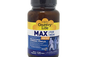Мультивитамины и минералы для мужчин Country Life Max for Men 120 таблеток