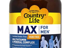 Мультивитамины и минералы для мужчин Country Life Max for Men 60 таблеток