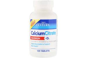 Микроэлемент Кальций 21st Century Calcium Citrate Maximum + D3 120 Tabs CEN-27493