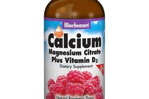 Микроэлемент Кальций Bluebonnet Nutrition Calcium Magnesium Citrate + Vitamin D3 16 oz 472 ml Natural Raspberry Flavo...