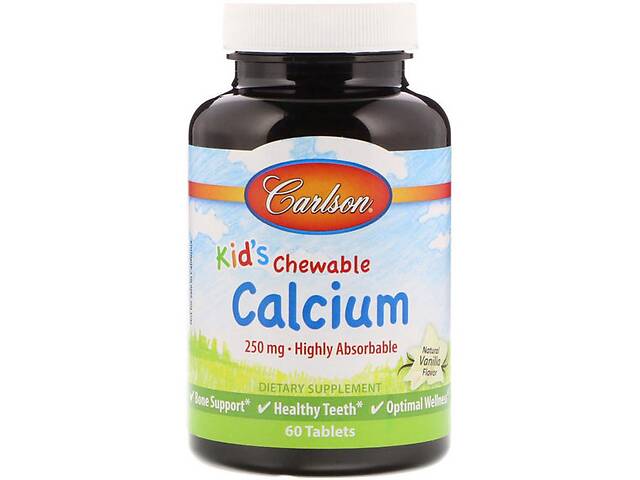 Микроэлемент Кальций Carlson Labs Kid's Chewable Calcium 60 Tabs Vanilla