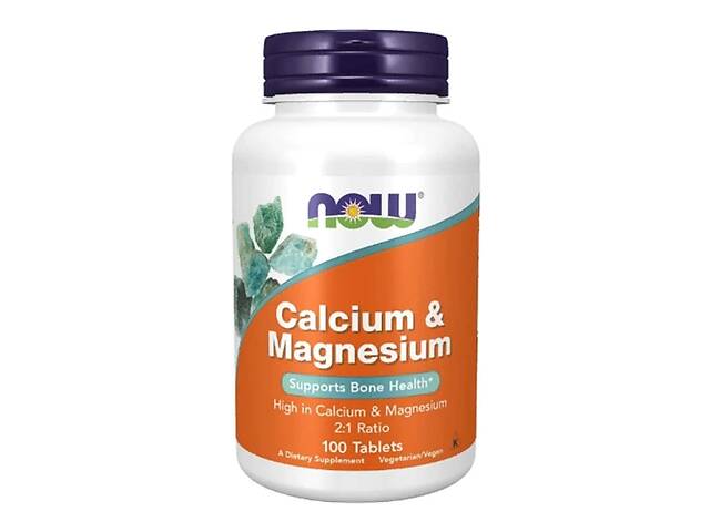 Микроэлемент Кальций NOW Foods Calcium & Magnesium, 500/250 mg 100 Tabs