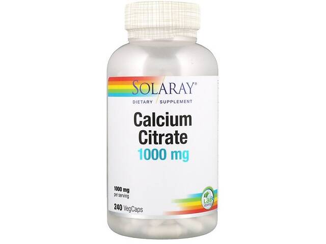 Микроэлемент Кальций Solaray Calcium Citrate 1000 mg 240 Veg Caps SOR-45852