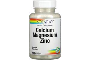 Микроэлемент Кальций Solaray Calcium Magnesium Zinc 100 Veg Caps