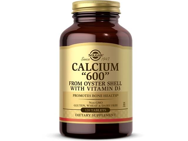 Микроэлемент Кальций Solgar Calcium '600' from Oyster Shell with Vitamin D3 120 Tabs