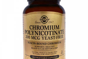 Микроэлемент Хром Solgar Chromium Polynicotinate 200 mcg 100 Veg Caps