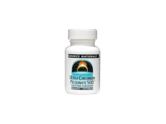 Микроэлемент Хром Source Naturals Ultra Chromium Picolinate 500 mcg 120 Tabs